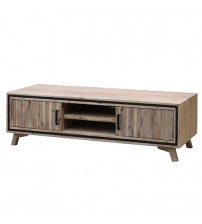 Seashore Solid Acacia Timber TV Cabinet With Silver Brush Colour